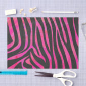 Papier Mousseline Zebra noir et rose chaud (Artisanat)