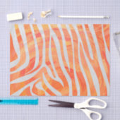 Papier Mousseline Zebra Orange and White Print (Artisanat)
