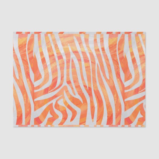 Papier Mousseline Zebra Orange and White Print (Recto)