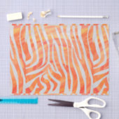 Papier Mousseline Zebra Orange and White Print (Artisanat)