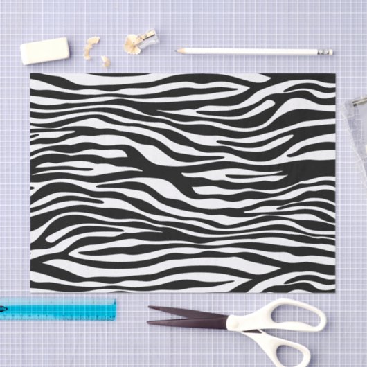 Papier Mousseline Zebra Print, Zebra Stripes, Noir Et Blanc (Artisanat)