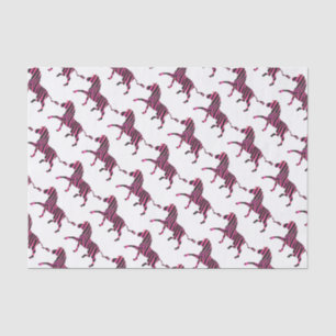 Papier Mousseline Zebra Silhouette noir et rose chaud