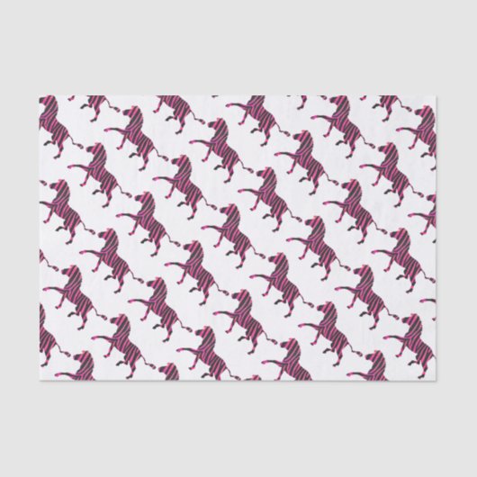 Papier Mousseline Zebra Silhouette noir et rose chaud (Recto)