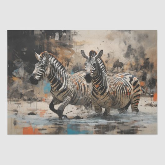 Papier Mousseline Zebra Wild Spirit - Découpage - (Recto)
