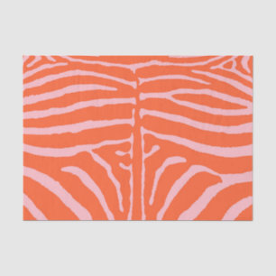 Papier Mousseline Zèbre en rose et orange