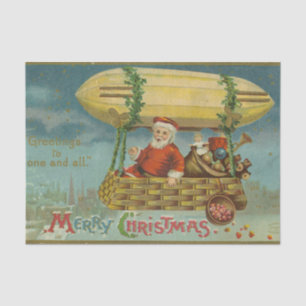 Papier Mousseline Zeppelin Père Noël Vintage Victorien Funny Noël