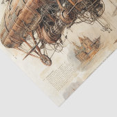 Papier Mousseline Zeppelin Steampunk vintage (4) (Détail)