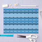 Papier Mousseline Zigzag bleu (Artisanat)