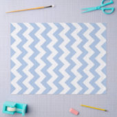 Papier Mousseline Zigzag bleu clair et blanc (Artisanat)