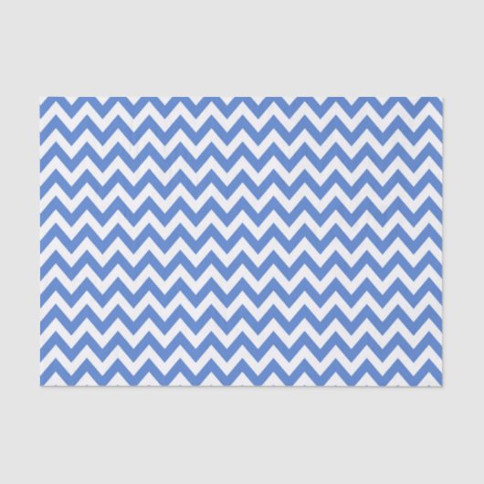 Papier Mousseline ZigZag bleu / Motif Chevron (Recto)