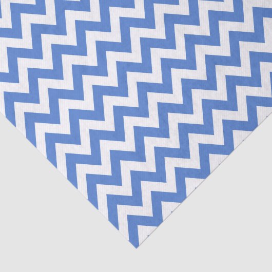 Papier Mousseline ZigZag bleu / Motif Chevron (Détail)