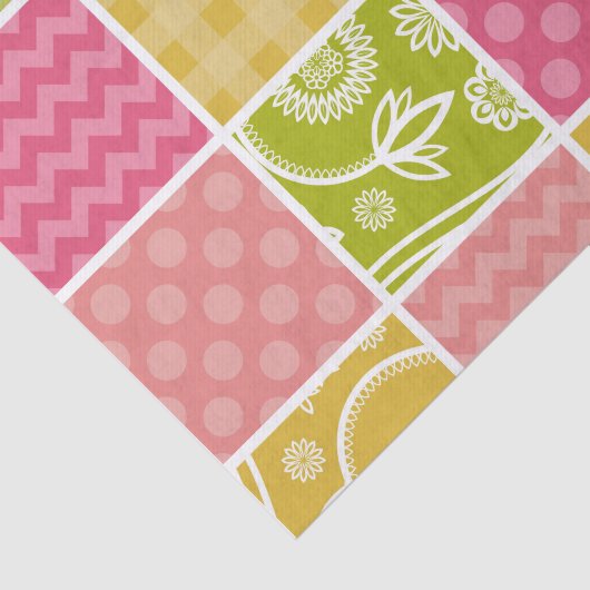 Papier Mousseline Zigzag, Chevron, Pois, En vichy, Patchwork (Détail)