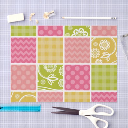 Papier Mousseline Zigzag, Chevron, Pois, En vichy, Patchwork (Artisanat)