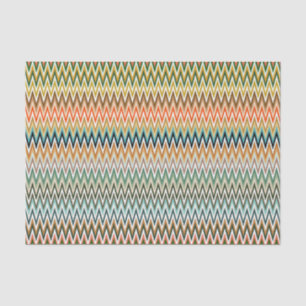 Papier Mousseline Zigzag coloré Motif multicolore