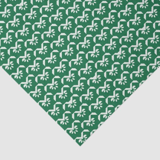 Papier Mousseline Zigzag floral vert (Détail)