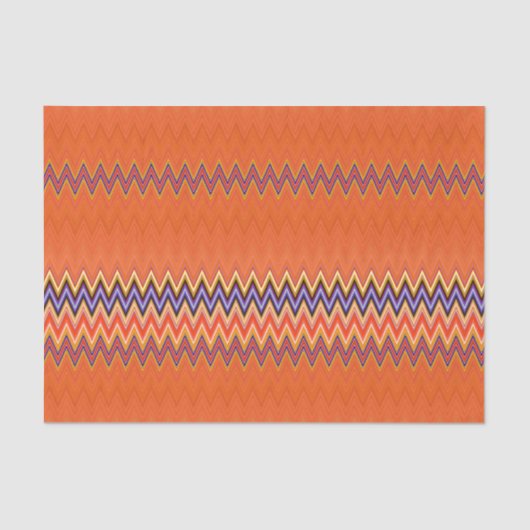 Papier Mousseline Zigzag Orange (Recto)