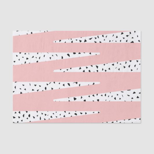 Papier Mousseline Zigzag rose chic artistique et triangles (Recto)