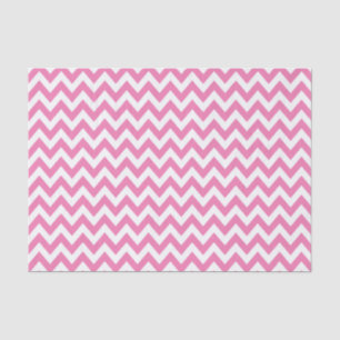Papier Mousseline ZigZag rose / Motif Chevron