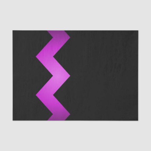 Papier Mousseline Zigzag violet classique sur noir (Recto)