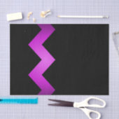Papier Mousseline Zigzag violet classique sur noir (Artisanat)