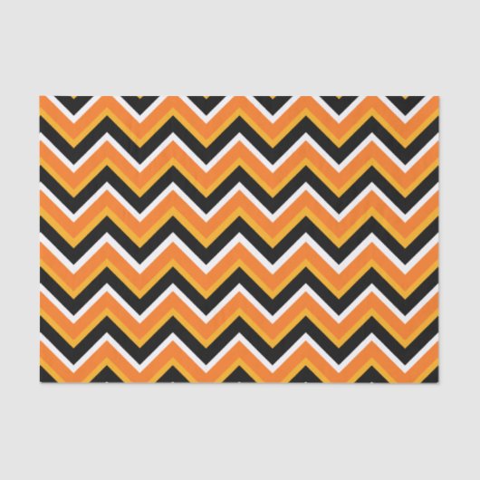 Papier Mousseline Zigzags blancs d'orange noire d'Halloween (Recto)