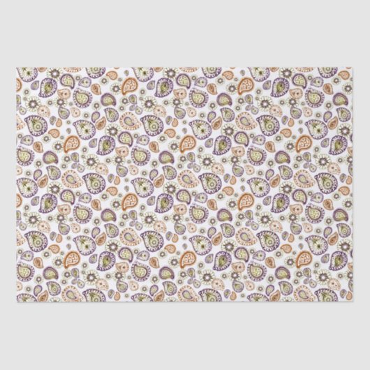 Papier Mousseline Zinnia et Paisley (Recto)