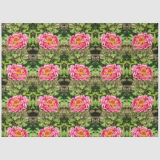 Papier Mousseline Zinnia rose avec Centre jaune
