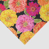 Papier Mousseline Zinnias d'été floraux (Détail)