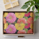 Papier Mousseline Zinnias d'été floraux (Cadeau)