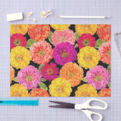Papier Mousseline Zinnias d'été floraux (Artisanat)