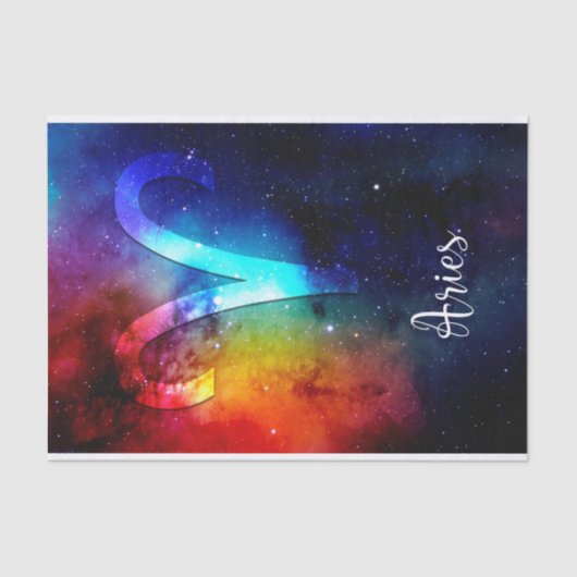 Papier Mousseline Zodiac : Aries Rainbow Space (Recto)