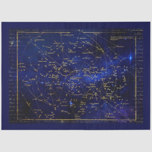 Papier Mousseline Zodiac Constellations Galaxy (Recto)