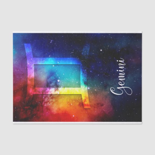 Papier Mousseline Zodiac : Gemini Rainbow Space (Recto)
