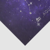 Papier Mousseline Zodiac Purple Aquarius | Horoscope astrologique (Détail)