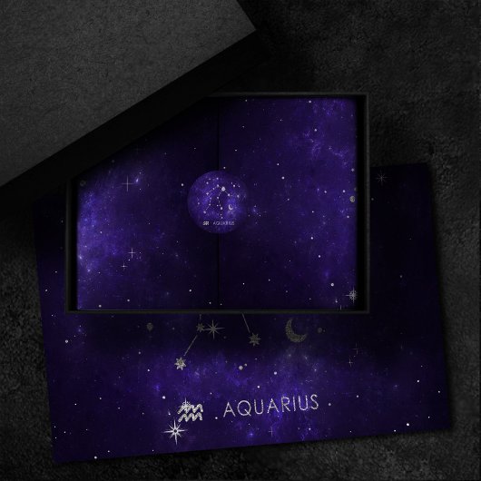 Papier Mousseline Zodiac Purple Aquarius | Horoscope astrologique