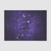 Papier Mousseline Zodiac Purple Leo | Horoscope d'astrologie cosmiqu (Recto)