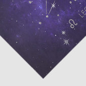 Papier Mousseline Zodiac Purple Leo | Horoscope d'astrologie cosmiqu (Détail)