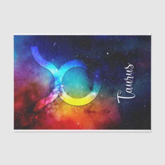 Papier Mousseline Zodiac : Taurus Space Rainbow (Recto)