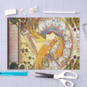 Papier Mousseline Zodiaque 1896 d'Alfons Mucha (Artisanat)