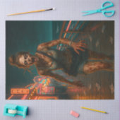 Papier Mousseline Zombie Neon | Halloween gothique et mort-vivant (Artisanat)