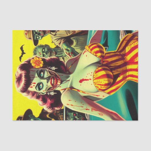 Papier Mousseline Zombie Pin-up (Recto)