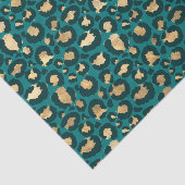 Papier Mousseline Zones Leopard turquoise et Gold Foil (Détail)