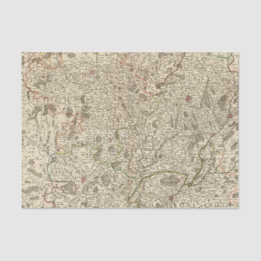 Papier Mousseline Zones urbaines de la France 2 (Recto)