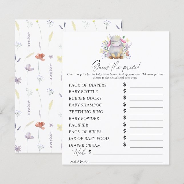 Papier Mouton - Devinez le prix Jeu (Devant / Derrière)