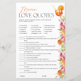 Papier Move love quotes Spritz Bridal Shower Game