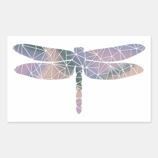 Papier Mozaïek Dikke Dragonfly Sticker (Voorkant)