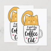 Papier Mug de café chat orange drôle amateur de chat (Devant / Derrière)