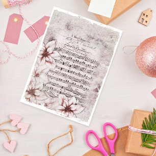 Papier Musique de Noël allemande Poinsettias artisanat Vi