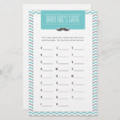 Papier Mustache / Little Man Baby shower ABC jeu (Devant / Derrière)