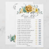 Papier Mustard Jaune Fête des mariées Florale Sage Jeu (Devant / Derrière)